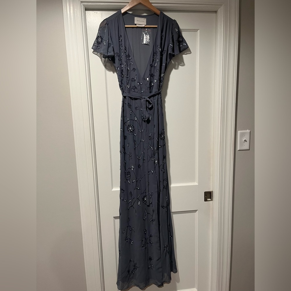 BHLDN Plymouth Bridesmaids Dress in Grey Hydrangea - Size 10